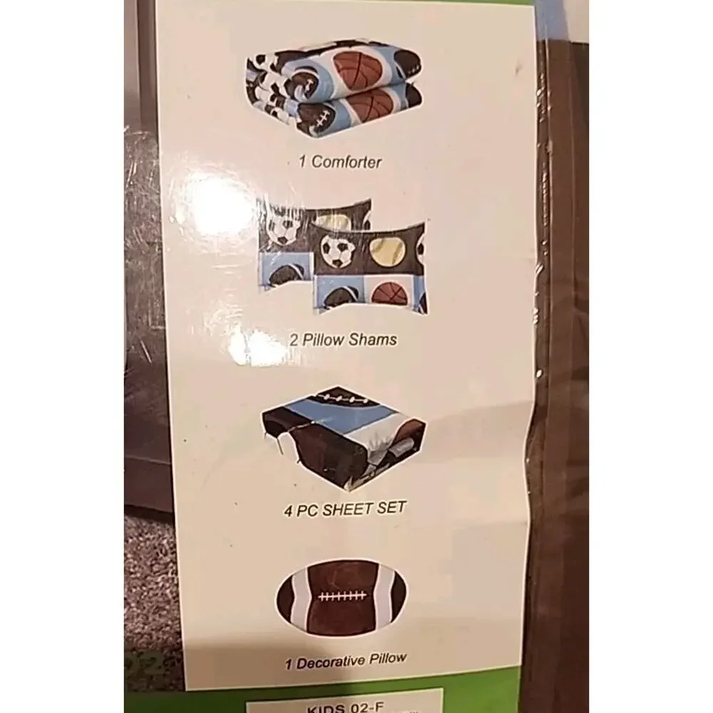 8 Piece Kids Comforter Set Full Size GOLDEN LINENS Sports Design